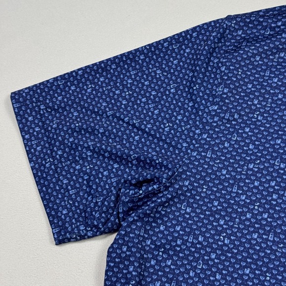 Peter Millar Summer Comfort Whisky Sour Cocktail Polo Golf Shirt Blue Men's Sz M - Picture 4 of 11